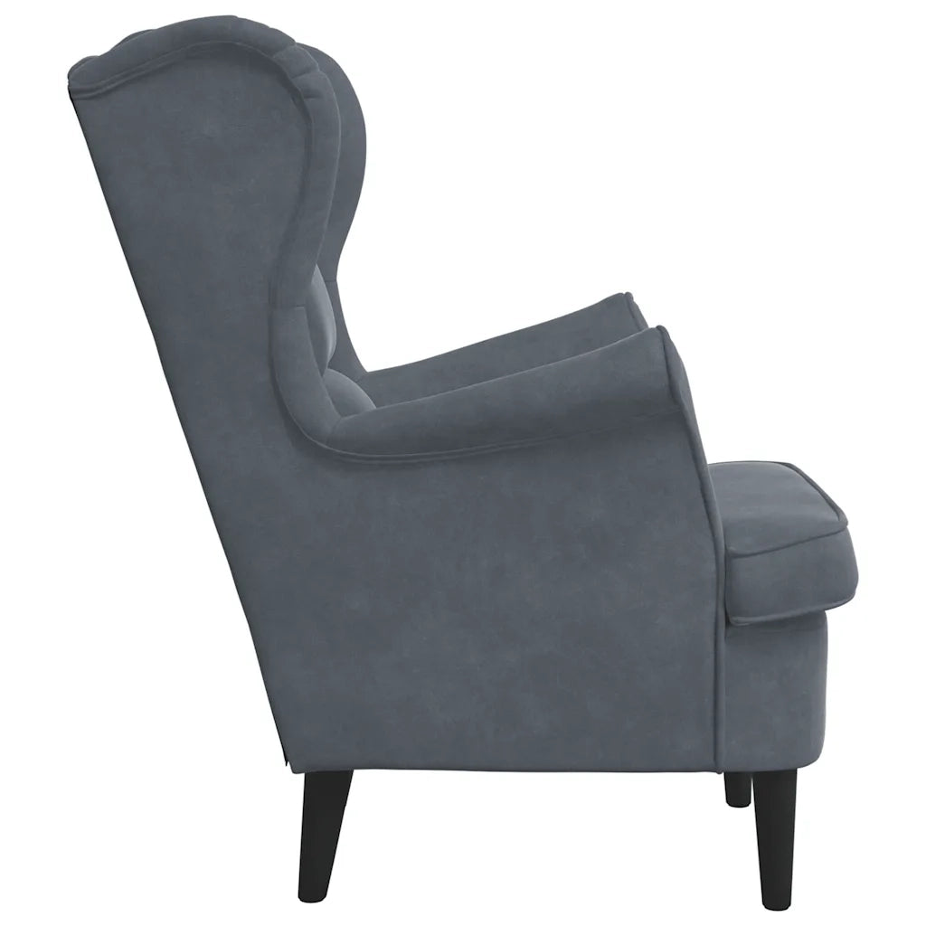 Poltrona | Sedia Relax Grigio Scuro Velluto