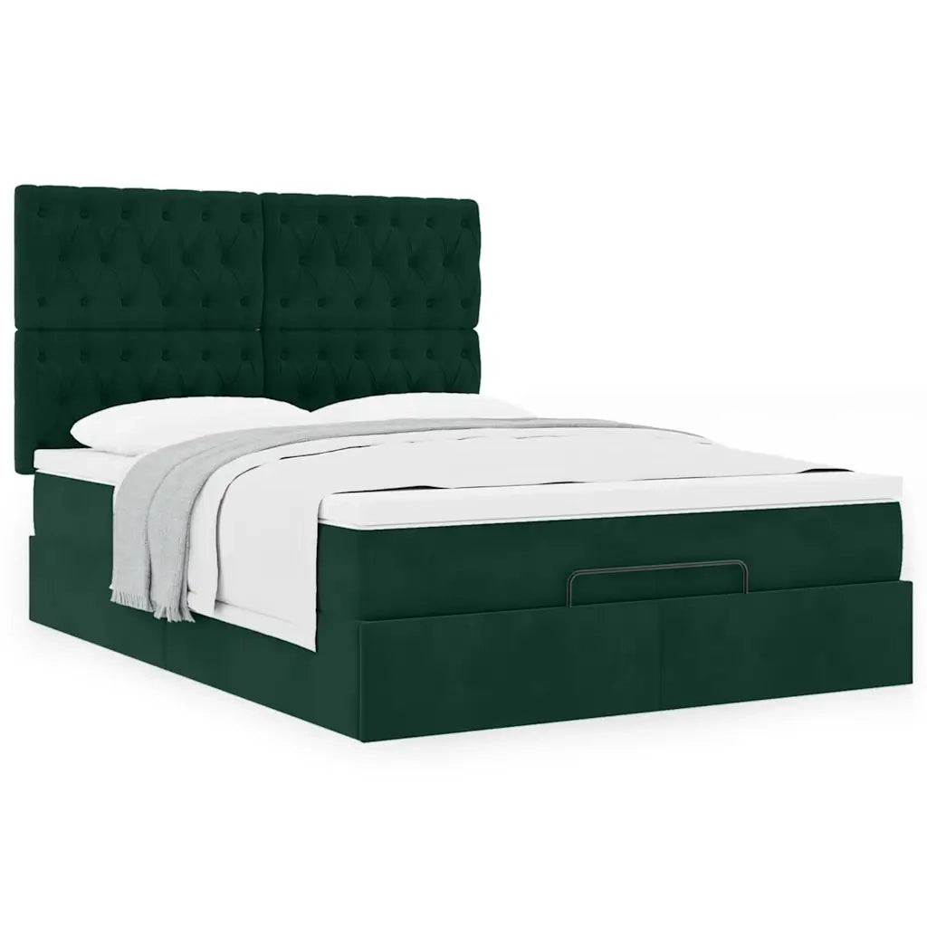 Struttura Letto Pouf con Materassi 140x190 cm in Velluto 3313544
