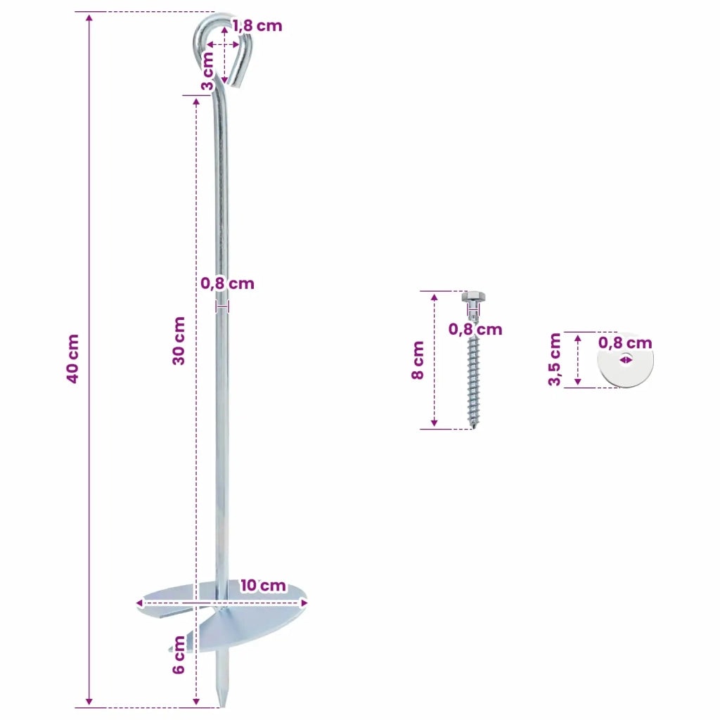Ancora per Terra 10 pz Argento ?10 x 40 cm CFW7721878