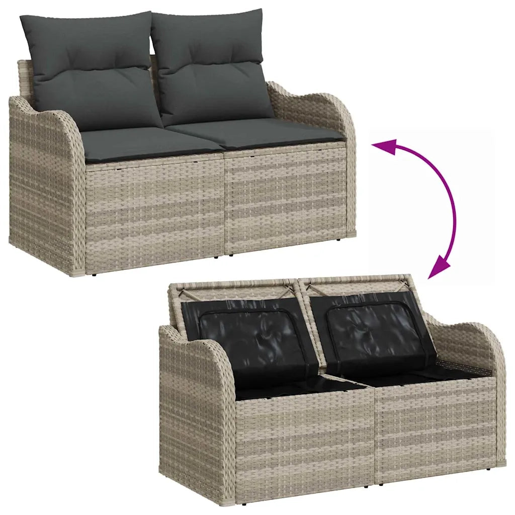 Set Divano da Giardino con cuscino 8 pcs Grigio chiaro 3357145