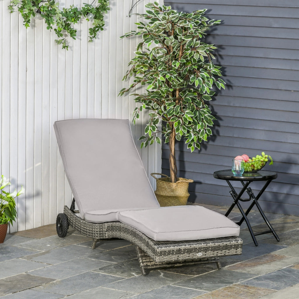 Sdraio da Giardino ¨C Minimal ¨C Grigio, Rattan PE, 207x70x70cm