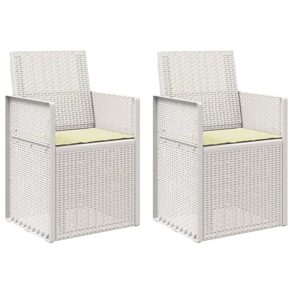 Sedie da pranzo da giardino 2 pcs Bianco e Crema PP 899997