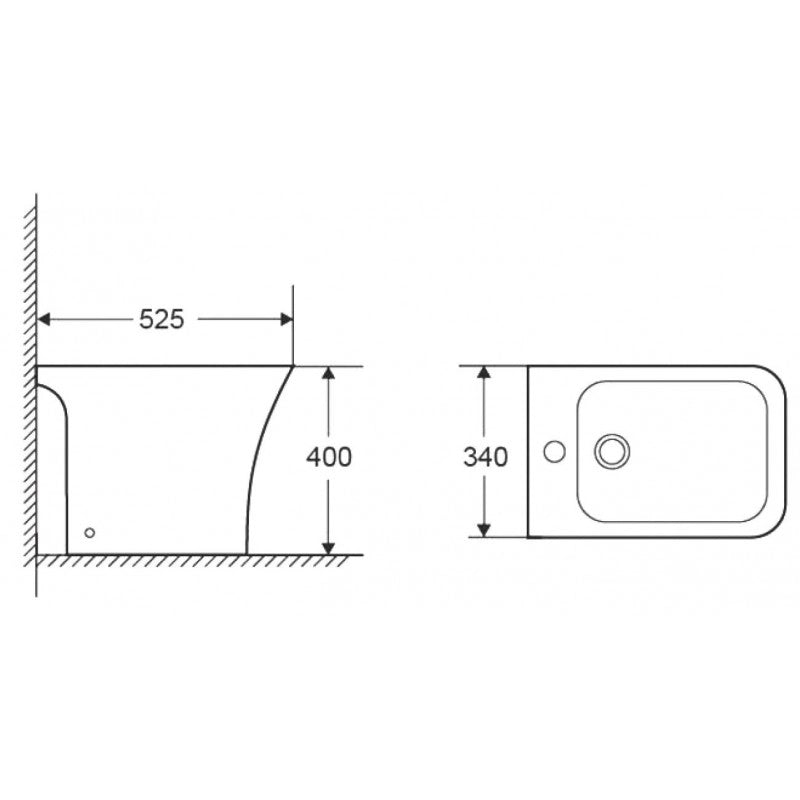 BTW bidet da appoggio AMPIFOLIS 52,5x34x40 cm