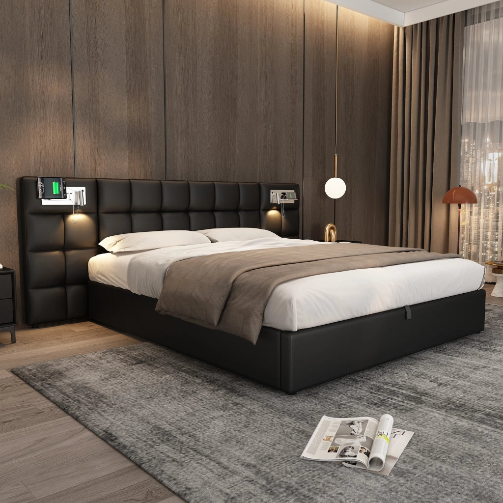 letto imbottito pu nero 180 x 200 cm