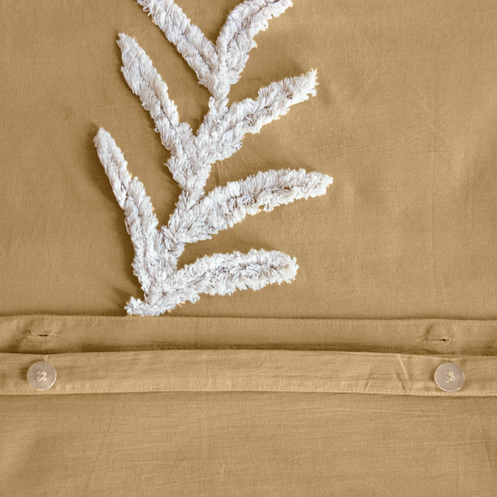 Set biancheria da letto in cotone color senape, 2 posti