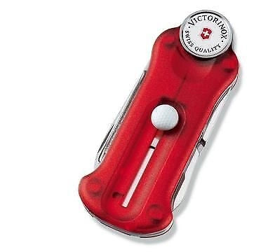 Victorinox 0.7052.T Golf Tool Coltello Multifunzione 10 Funzioni Lama Grande Rosso Trasparente