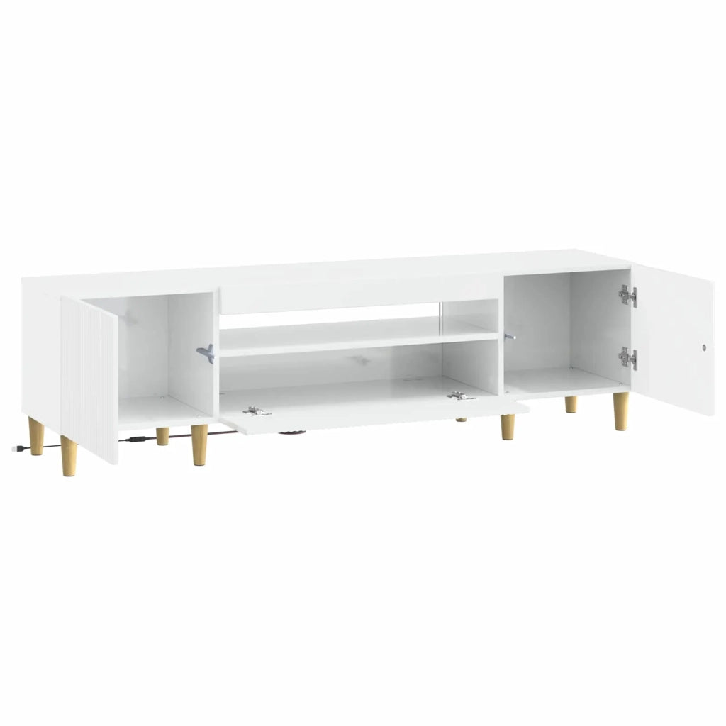 Mobile TV LED Bianco Lucido Legno ingegnerizzato 896689