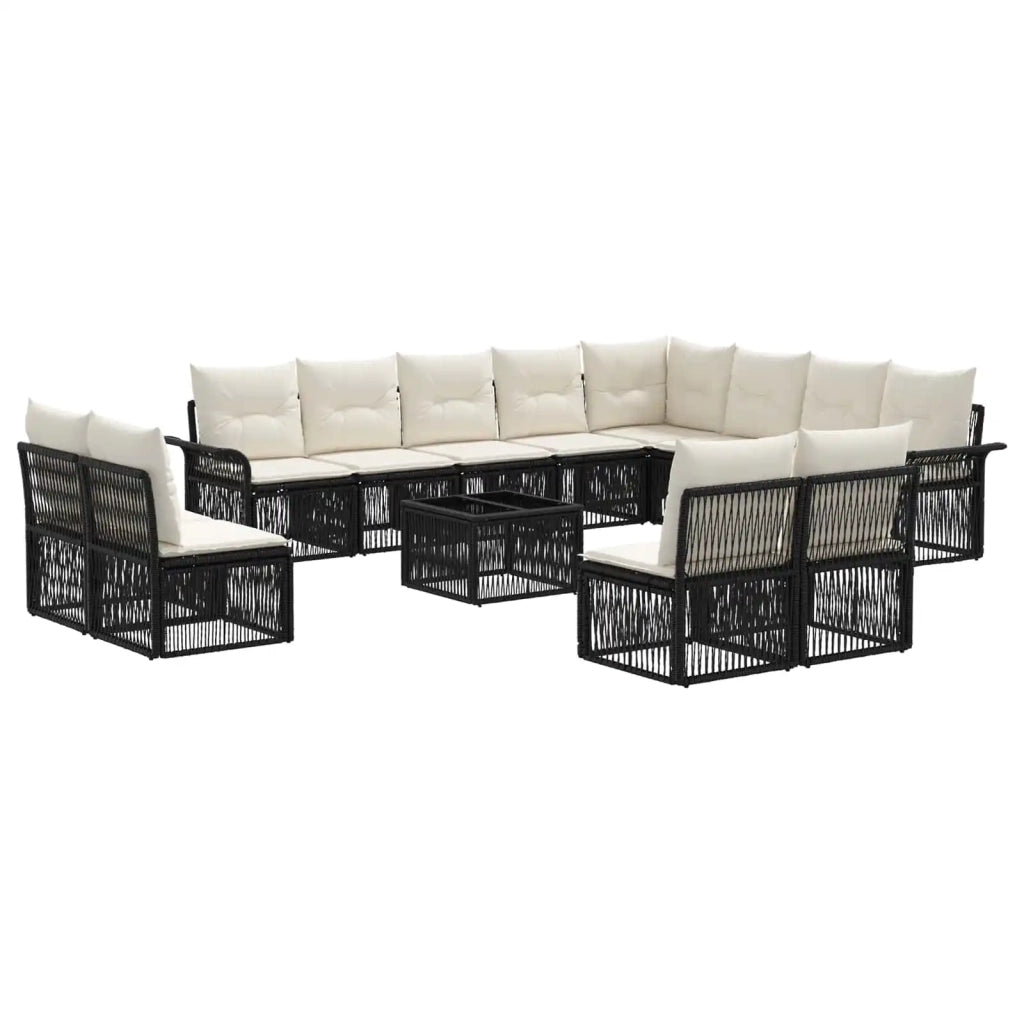 Set Divano da Giardino 13 pcs Nero polyrattan 3434989