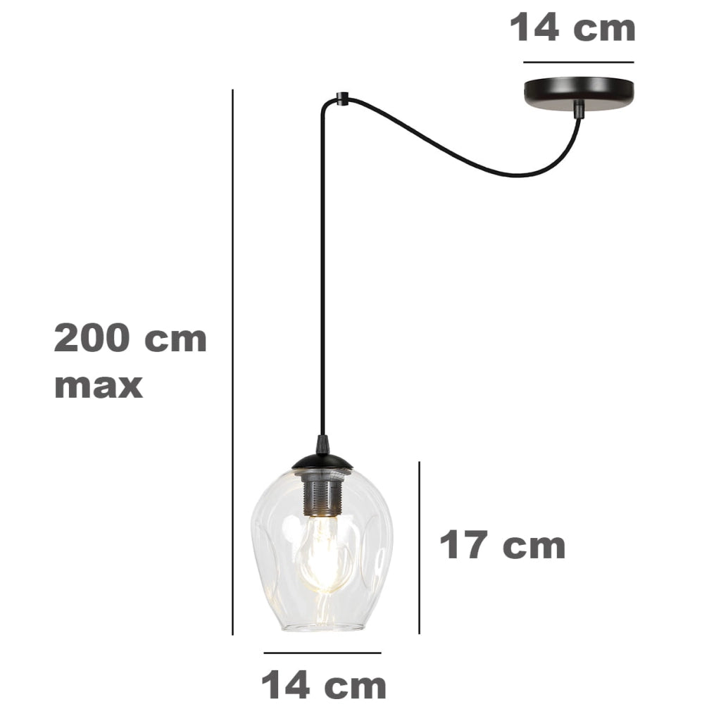Lampada a sospensione Emibig Level E27 vetro trasparente
