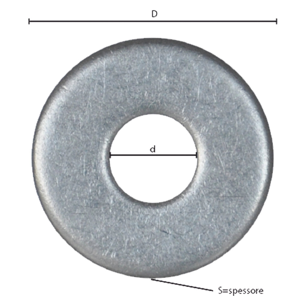 RONDELLA GREMBIALINA INOX A2 M 10- 2,5 x 30 x  10,5 mm - 2 centinaio