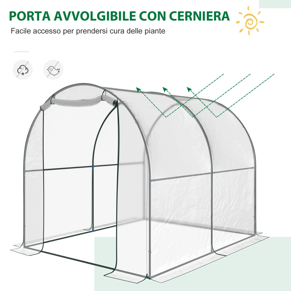 Serra Tunnel da Giardino ¨C Minimal ¨C Acciaio, PVC, 2x2.5x2m