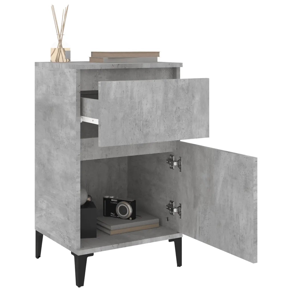 Comodini 2 pz Grigio Cemento 40x35x70 cm 819717