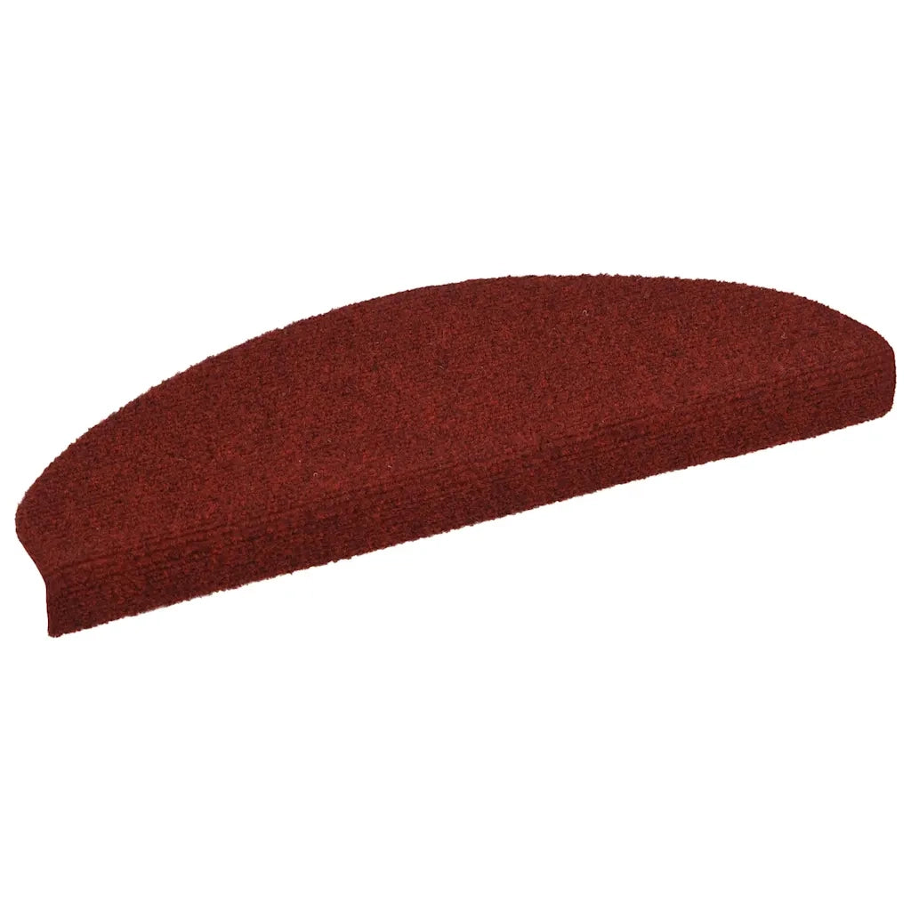 Tappetini per scale autoadesivi 5 pz | Gradini per Scale 65x21x4 cm Bordeaux Rosso Semicircolari Grandi