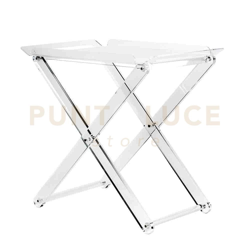 PLIANT SIMPLY 2.0 TAVOLINO PIEGHEVOLE IN CRISTALLO ACRILICO TRASPARENTE