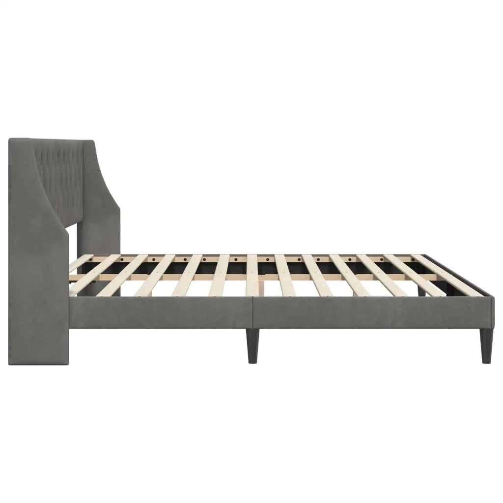 Letto matrimoniale | Letto per adulti | Struttura del letto Grigio scuro 180 x 200 cm Velluto