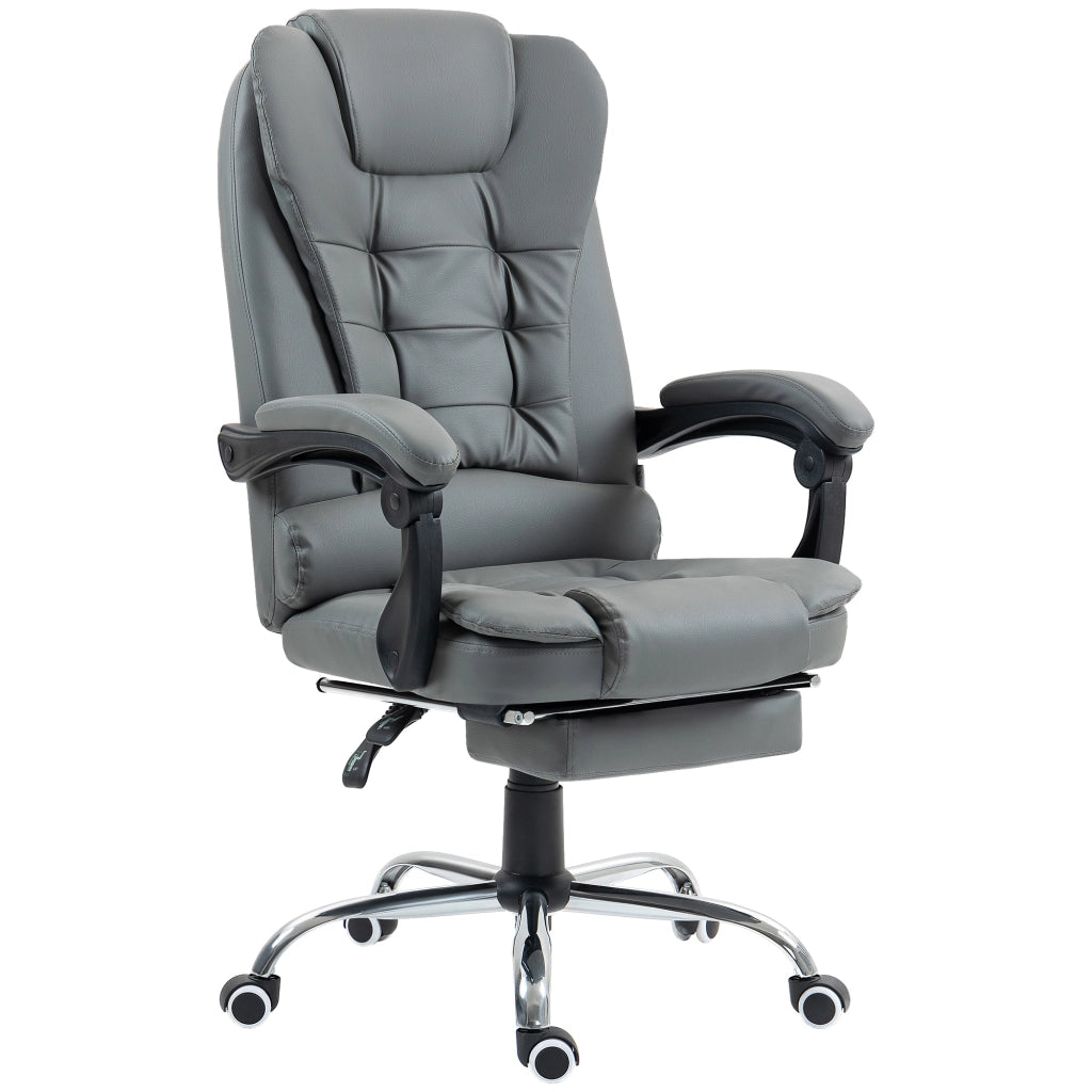 Sedia da ufficio ergonomica reclinabile con poggiapiedi ¨C Xylo ¨C Finta pelle grigio