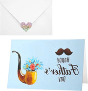 Carta di auguri per il papà - Carta di auguri per il papà felice - Buste e adesivi di francobolli - Carta di auguri pieghevole - Migliori auguri per il papà - Regali per il papà - Stile 6.