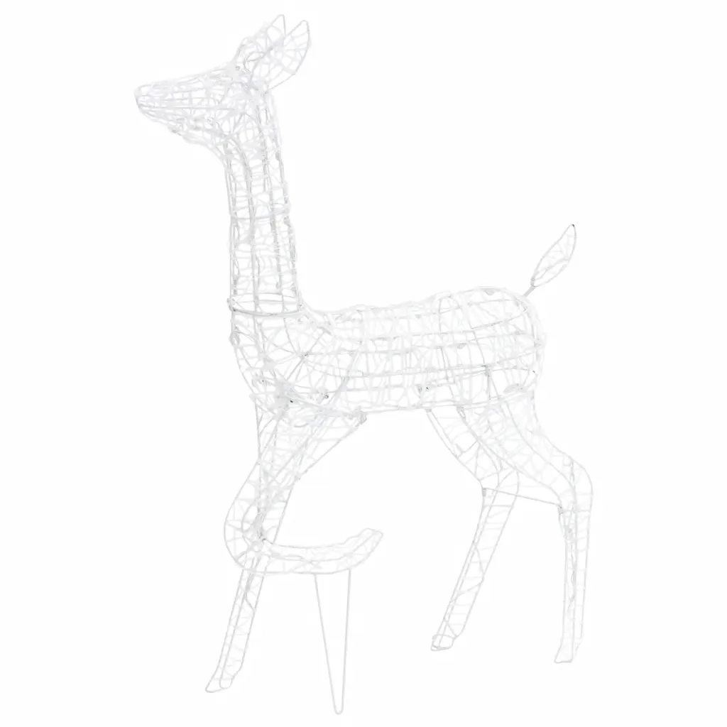 Famiglia di Renne di Natale 300 LED-Luci decorative natalizie Bianco Freddo in Acrilico