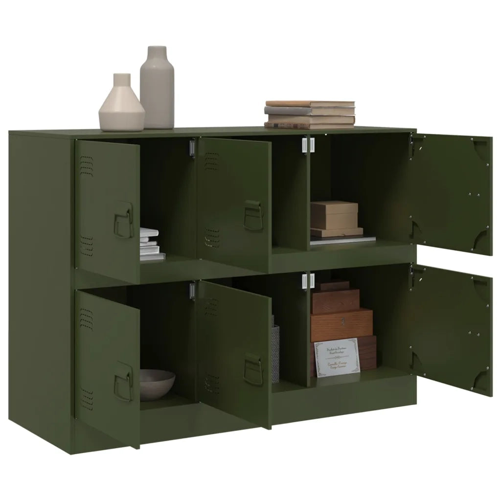 Credenza Verde Oliva 99x39x73 cm in Acciaio