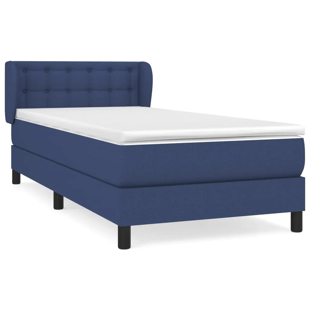 Giroletto a Molle con Materasso-Struttura Letto Blu 90x200 cm inTessuto 913220
