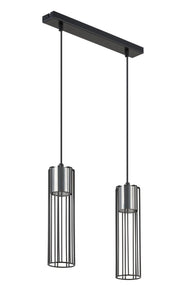 Lampada a sospensione industriale nero/argento 2xGU10 Sigma