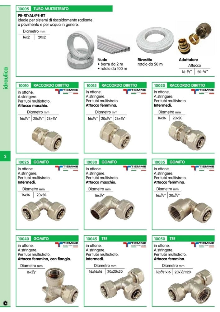 10pz gomito maschio 16x1/2" x multistrato cod:ferx.5949