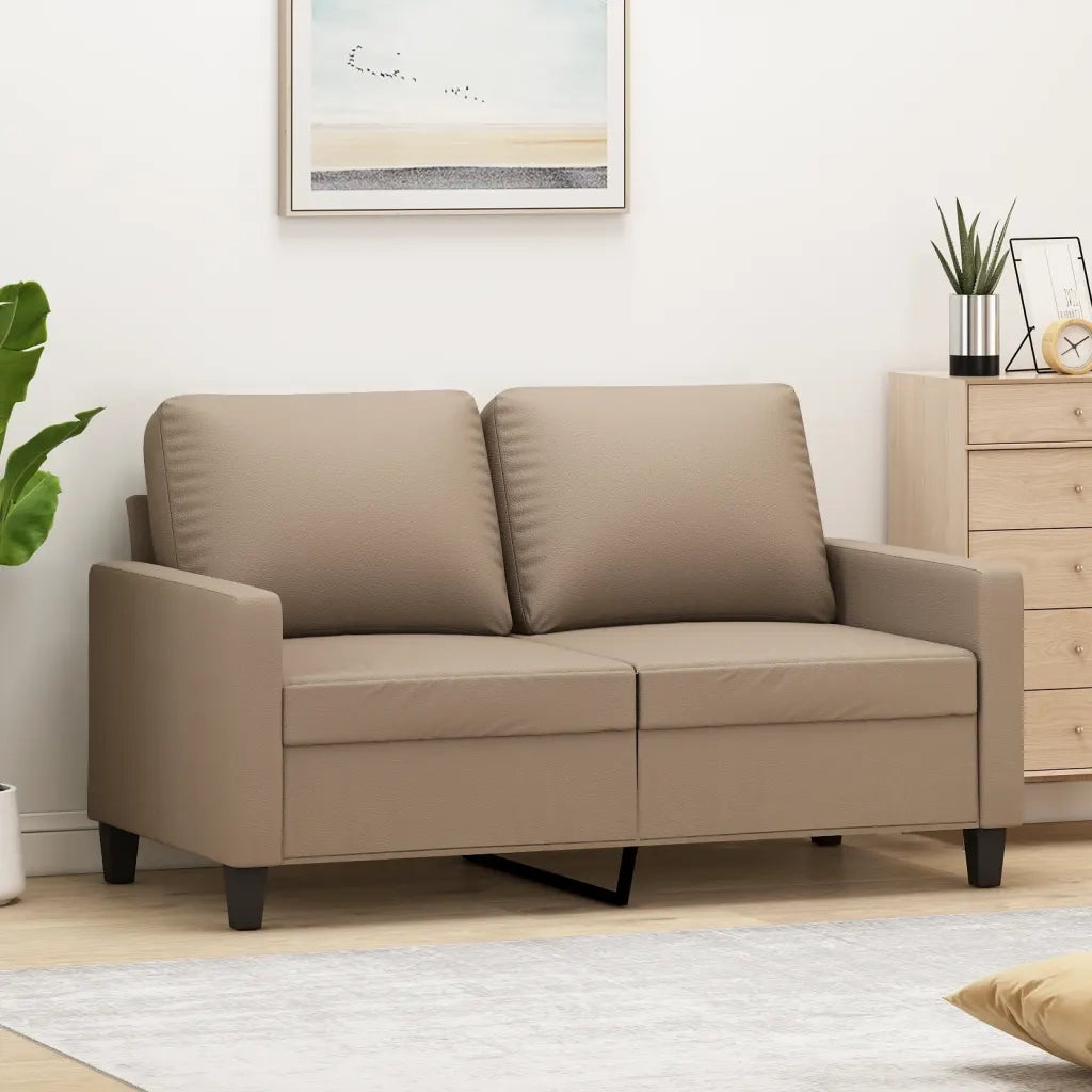 Divano a 2 Posti-Sofa 2 Posti Cappuccino 140 cm in Similpelle 107026