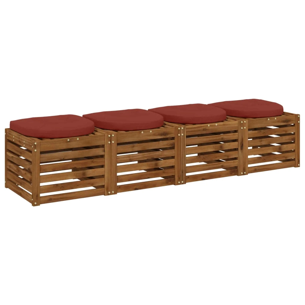 Cuscini per Sedia in 4 Pezzi 4 pz 100% Poliestere Rosso 945318