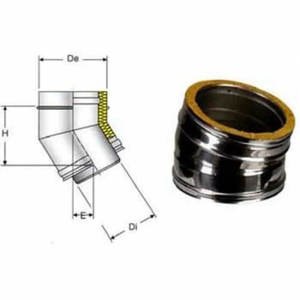 Inox doppia parete aisi 316 curv a 15 d.080 130 b08lr1td7l