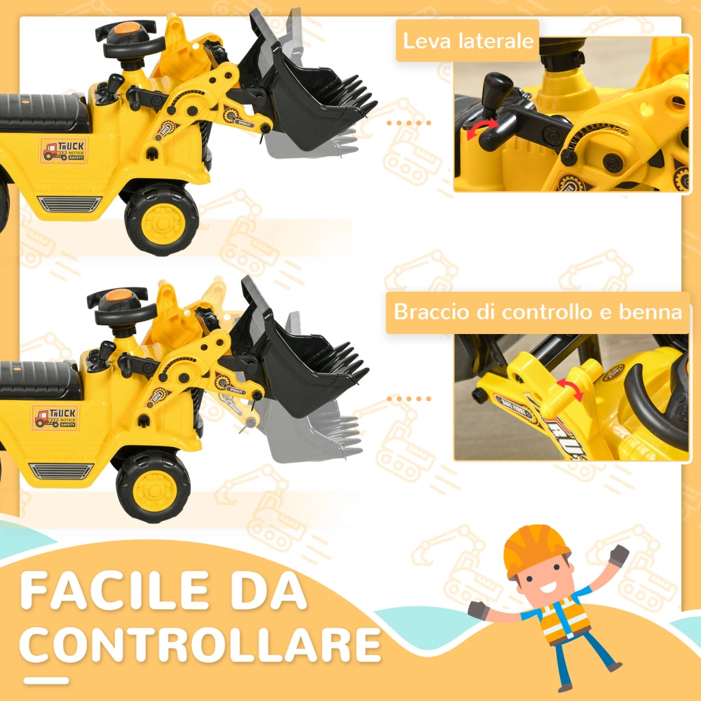 Escavatore Giocattolo per Bambini ¨C Xylo ¨C Giallo e Nero con Contenitore 80x26.5x39cm