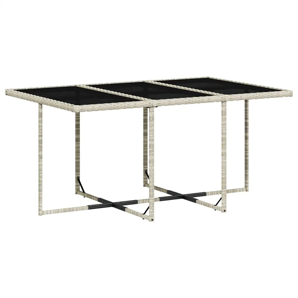 Set da Pranzo da Giardino 7 pz Cuscini Polyrattan Grigio Chiaro 3211271
