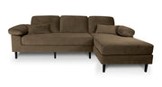 Divano angolare 3 posti con chaise longue destra velluto marrone - Washington - DI-WA09VLT-CLDX