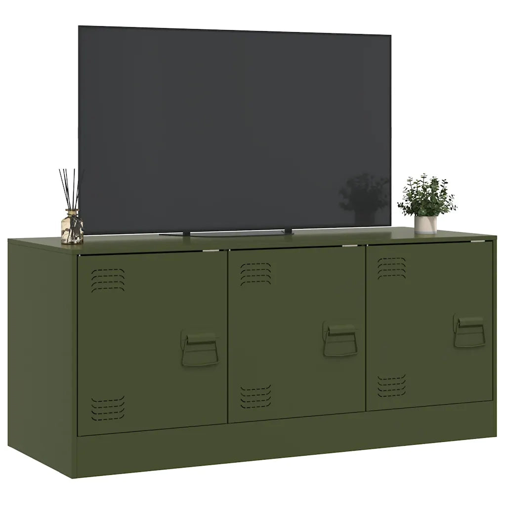 Mobile TV Verde Oliva 99x39x44 cm in Acciaio 841647
