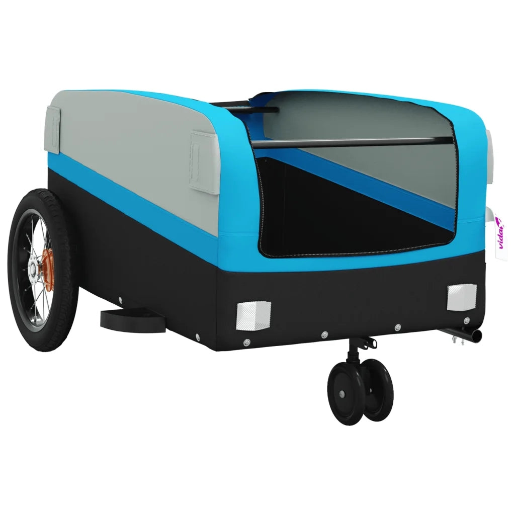 Rimorchio da Bici Nero e Blu 30 kg in Ferro 94058