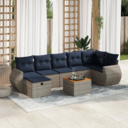 Set Divano da Giardino 8 pz con Cuscini Grigio in Polyrattan 3325855