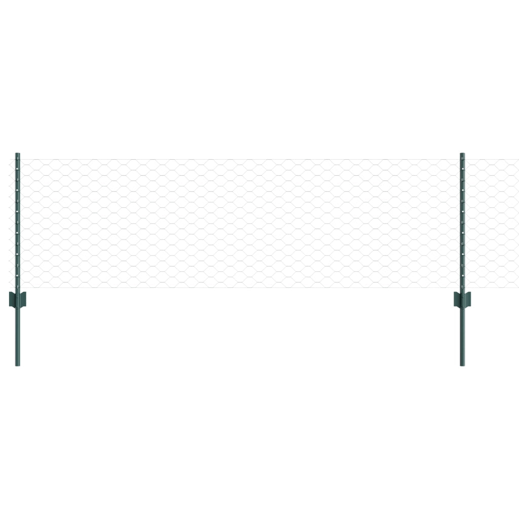 Paletti per Recinzione  11 pcs U-Channel Verde 60 cm Acciaio