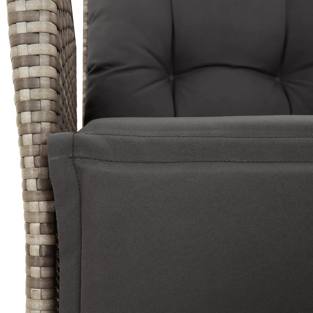 Set da Pranzo da Giardino 7 pz con Cuscini in Polyrattan Grigio 3213370