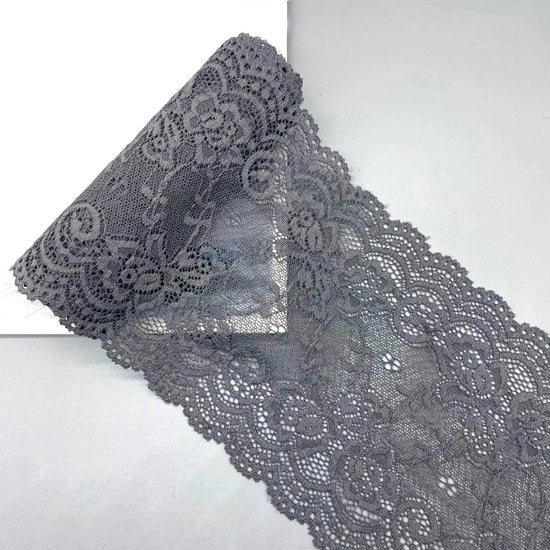 Elastica per Cintura - Banda Decorativa - Tinta Grigia Scuro - Adatto per Sartoria - 15 cm x 3 m Banda per Cintura Decorativa