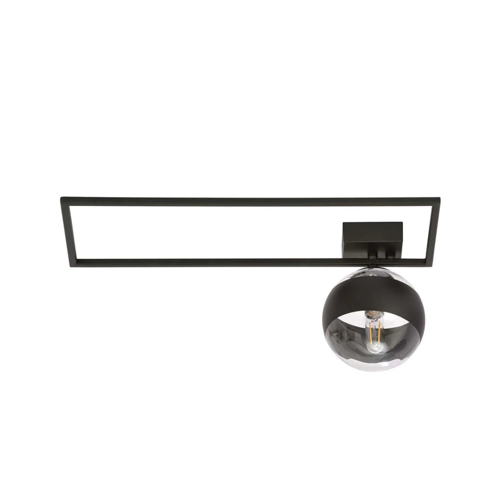 Plafoniera Moderna Andromeda Acciaio Nero Trasparente 1 Luce E14 Ip20