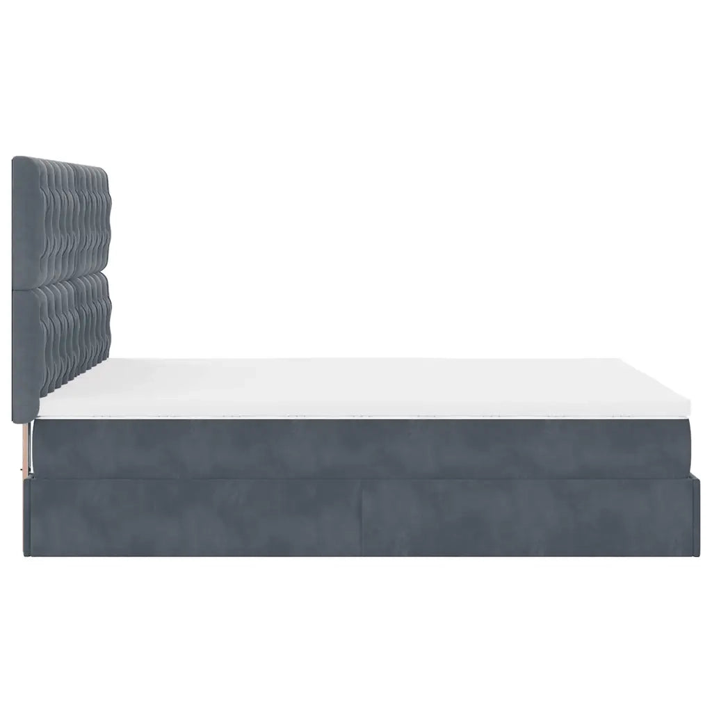 Struttura Letto Pouf con Materassi 140x190 cm Velluto 3314391