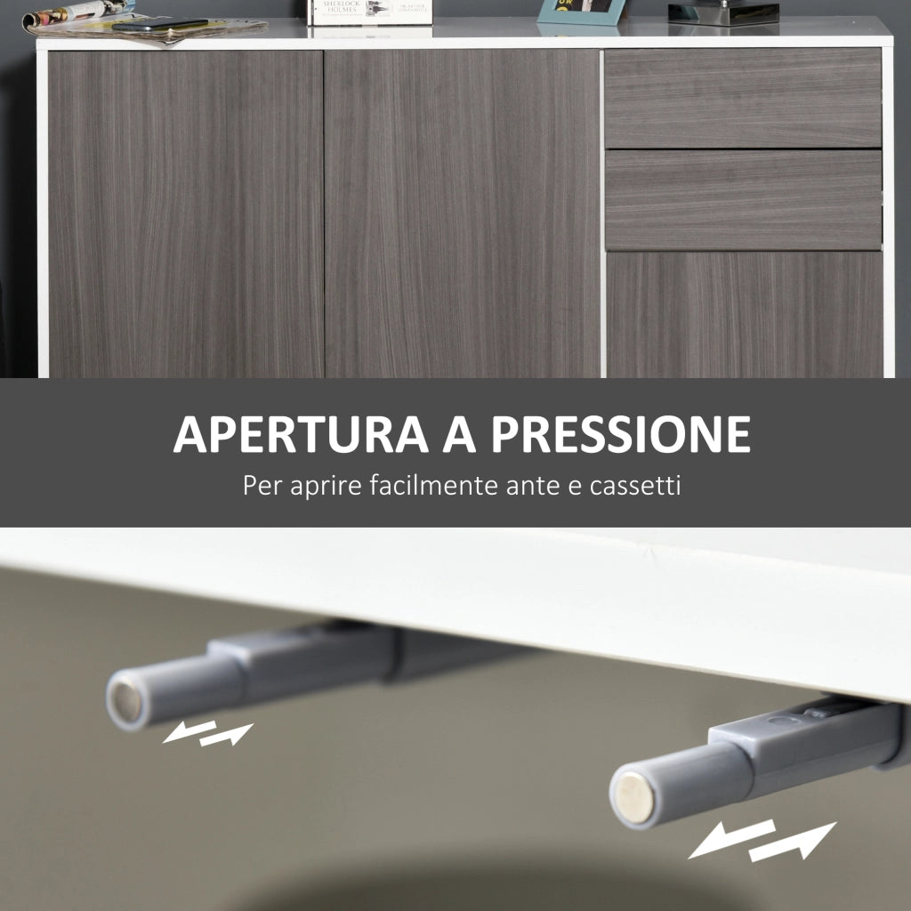Mobile Multiuso con 2 Cassetti e 2 Ante ¨C Xylo ¨C Grigio