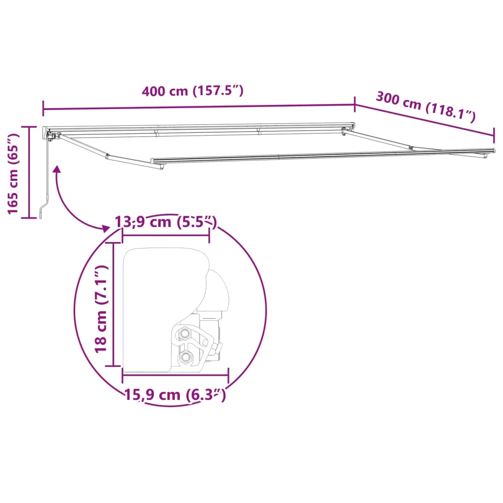 Struttura della tenda Marrone 400 × 300 cm 3330523
