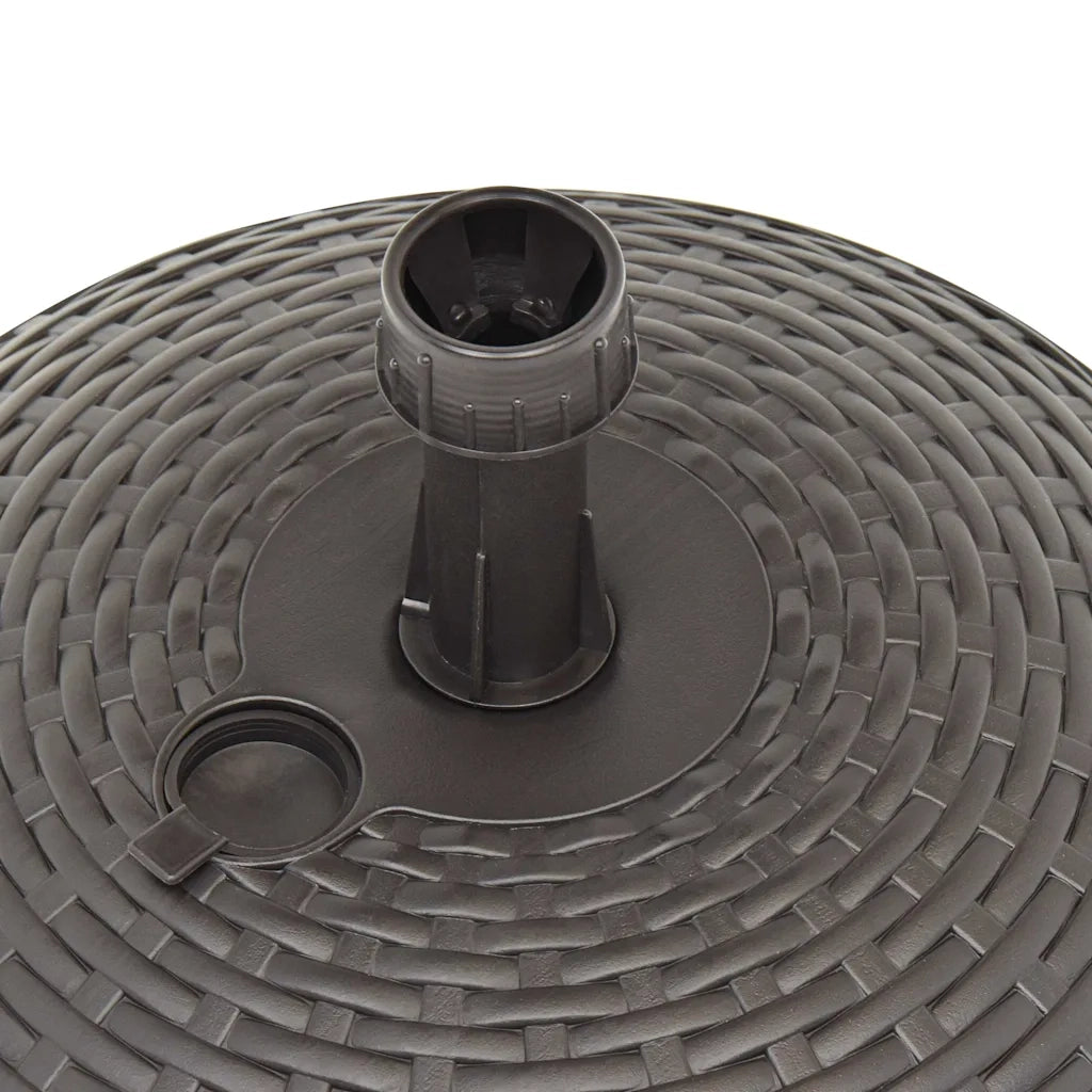 Base Ombrellone per Sabbia/Acqua 20L Marrone Rattan in Plastica 48770