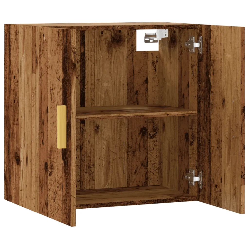 Mobiletto salvaspazio a parete in stile scandinavo 60 x 31 x 60 cm finitura naturale in legno composito anticato 02_0051023