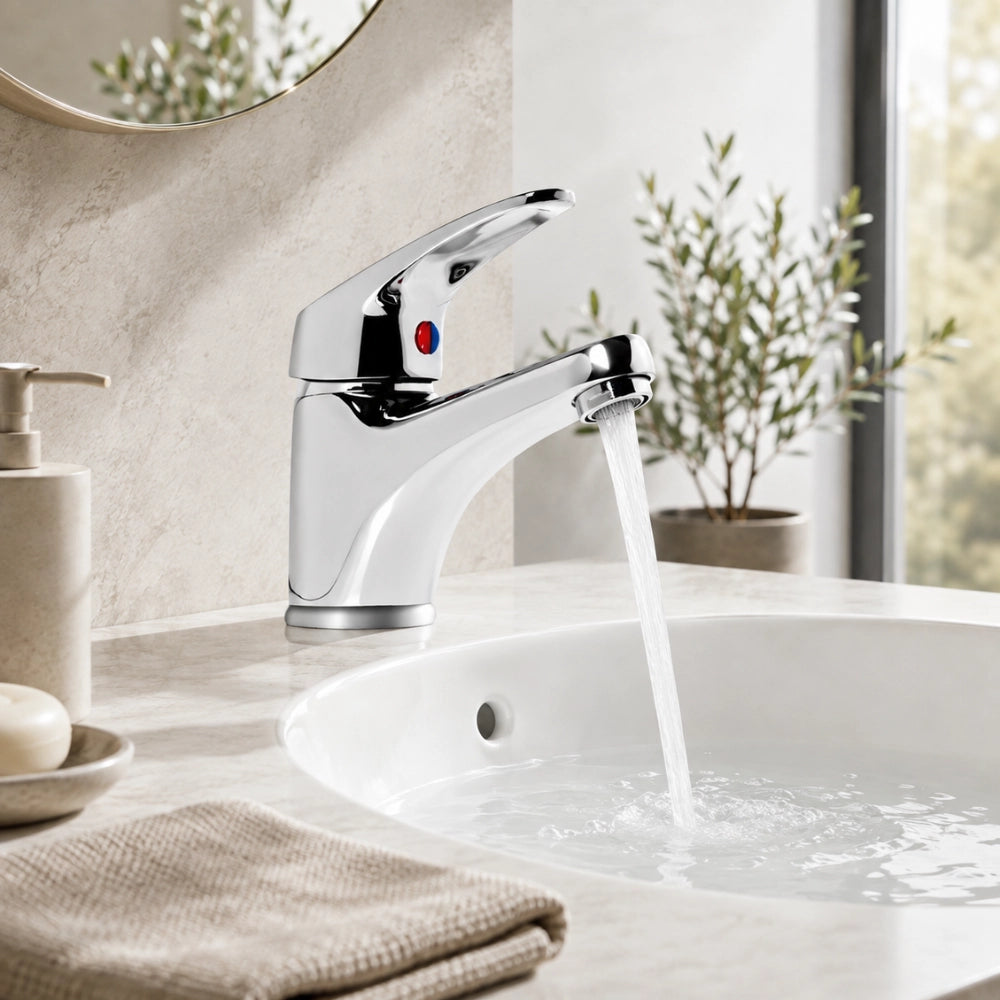 Set rubinetto miscelatore lavabo e bidet in ottone cromato
