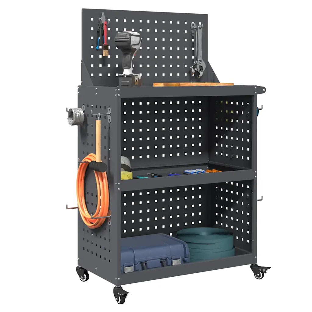 Carrello per Attrezzi con ruota Antracite 65 x 35 x 111 cm 874555