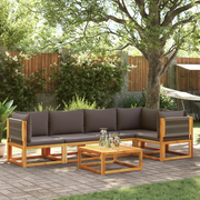 Set di divani da giardino 6 pezzi con cuscini in legno di acacia e corda 3278829