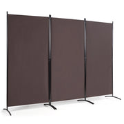 Divisore con 3 pannelli per casa ufficio, Separatore pieghevole con cardini durevoli 260x183cm Marrone-Separ¨¨