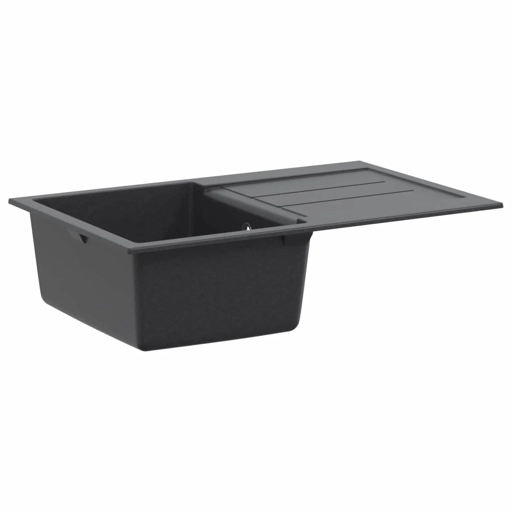 Lavello cucina una vasca Granito 78 x 50 x 20 cm Grafite 42053757