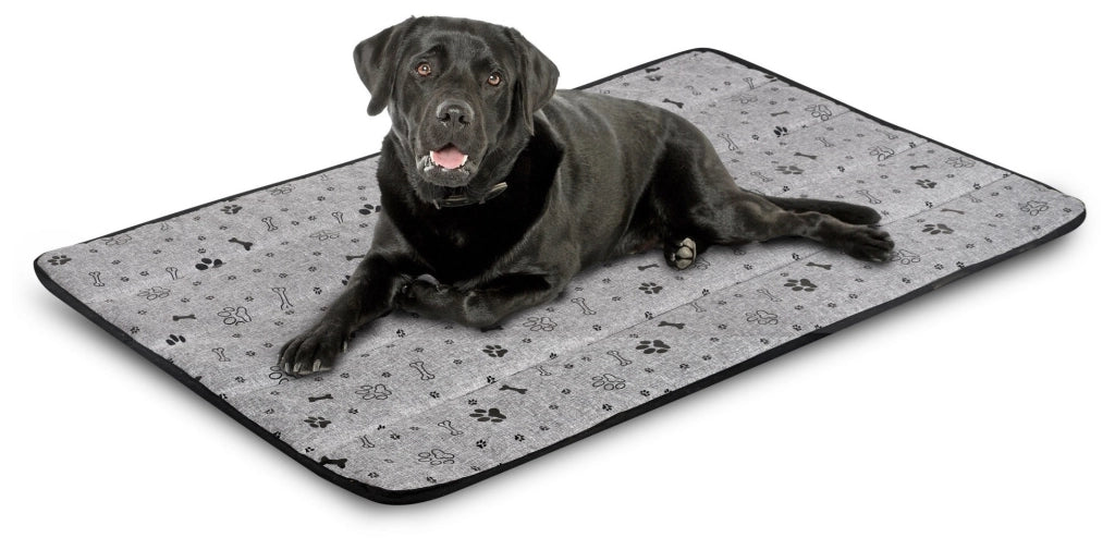 AIO FACTORY 100x70 cm Tappetino per cuccia per cani impermeabile Ossa nere